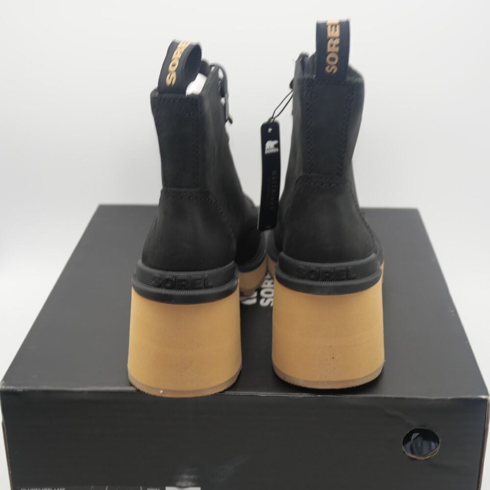 NEW Sorel Hi-Line Heel Lace Boots Women's 5 Waterproof Booties Black - Picture 5 of 12